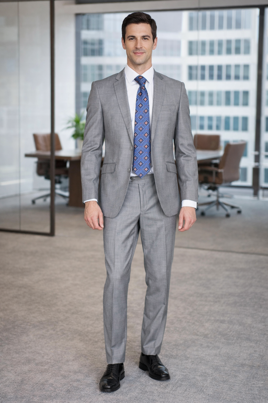 Bertolini 2Pc & 3PC Lt. Gray Two-button Wool & Silk Blend Suit - Image 6