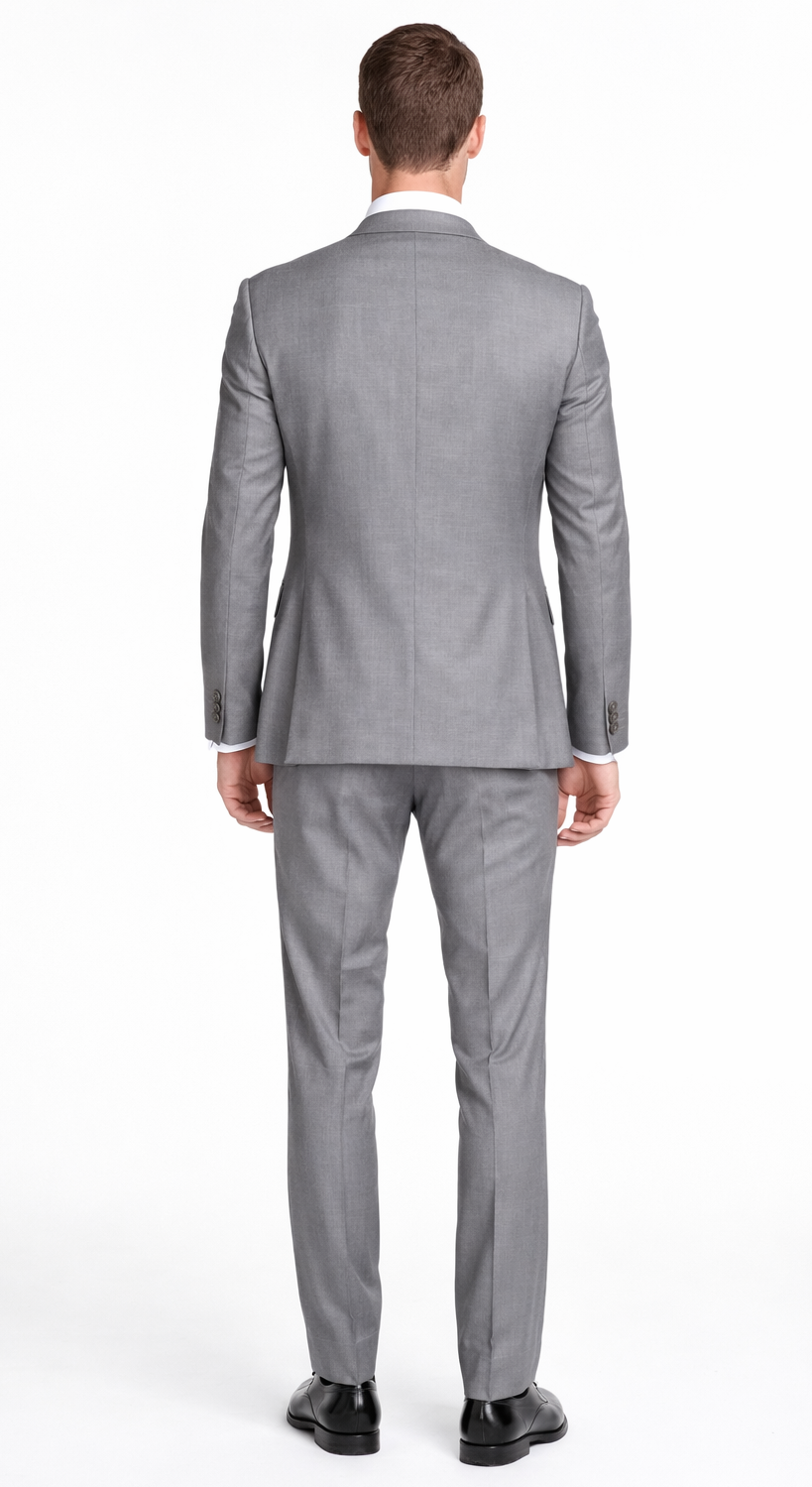 Bertolini 2Pc & 3PC Lt. Gray Two-button Wool & Silk Blend Suit - Image 2