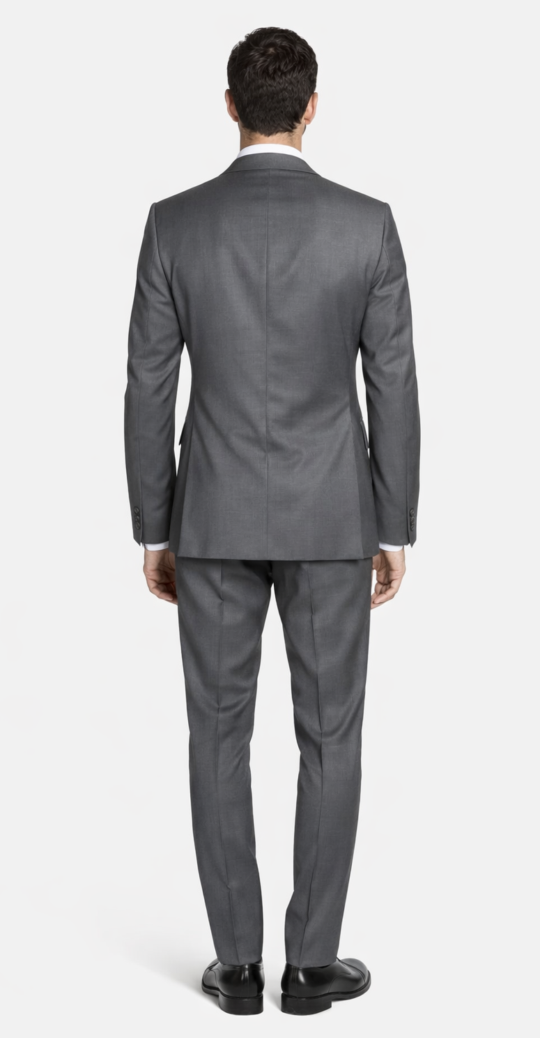 Bertolini 2PC Gray Two-button Suit Wool & Silk - Image 2