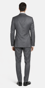 Bertolini 2PC Gray Two-button Suit Wool & Silk