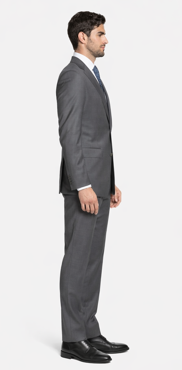 Bertolini 2PC Gray Two-button Suit Wool & Silk - Image 3