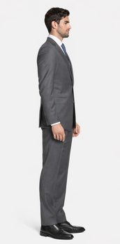 Bertolini 2PC Gray Two-button Suit Wool & Silk - Image 3