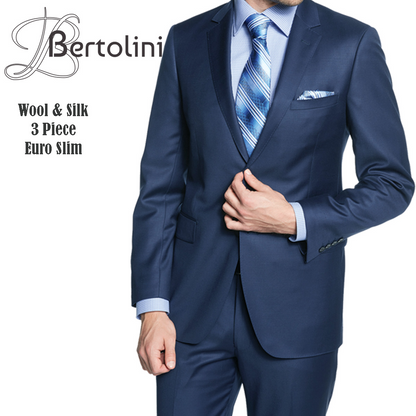 Bertolini Wool & Silk 2Pc French Blue Suit - Image 8