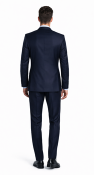 Bertolini 3 Piece Wool/Silk Solid Navy Suit - Image 2