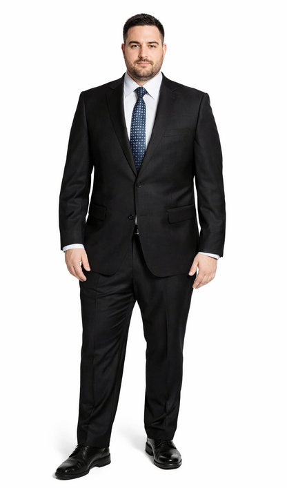 Bertolini 3Pc Wool & Silk Solid Black Suit - Image 5