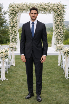 Bertolini 3Pc Wool & Silk Solid Black Suit - Image 6
