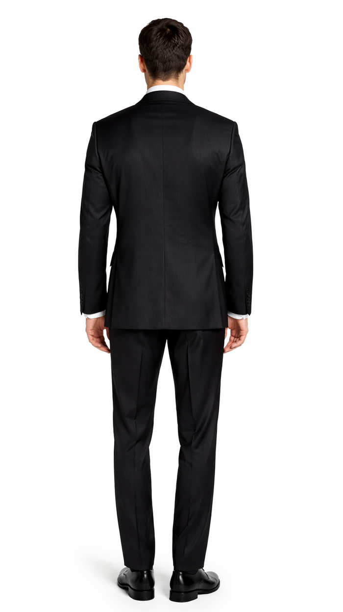 Bertolini 3Pc Wool & Silk Solid Black Suit - Image 2