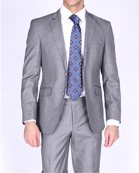 Bertolini 2Pc & 3PC Lt. Gray Two-button Wool & Silk Blend Suit - Image 8