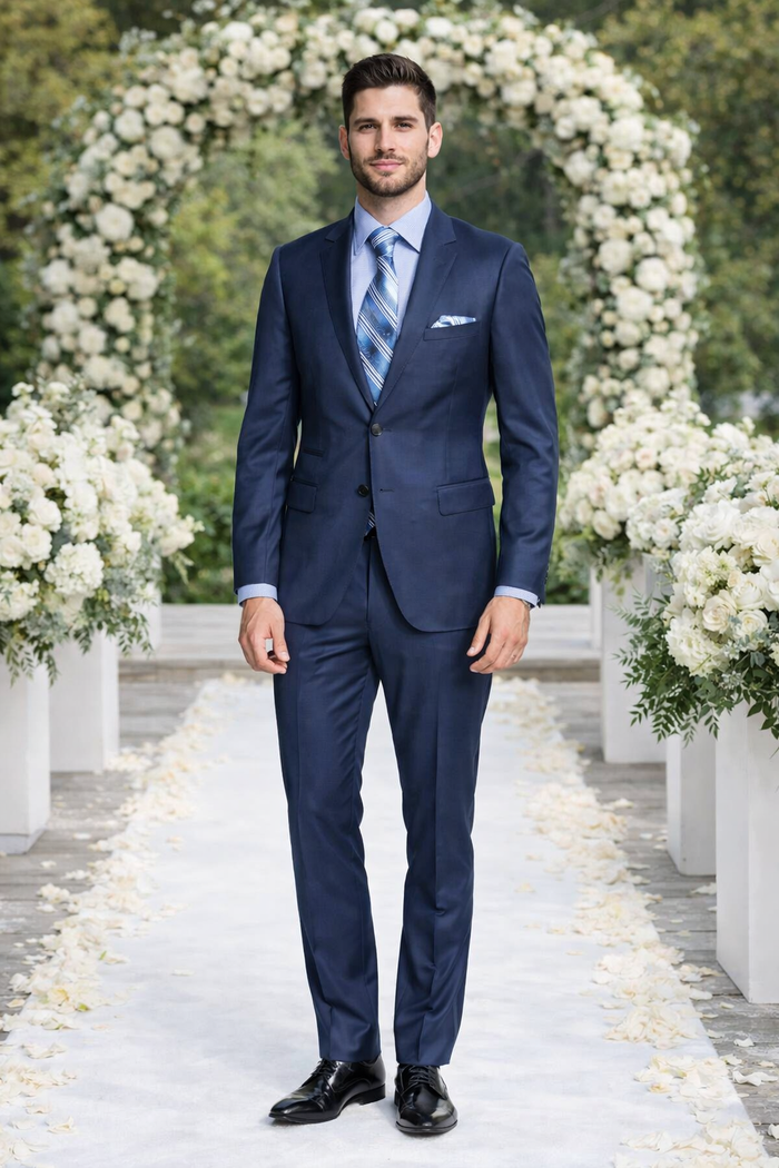 Bertolini Wool & Silk 2Pc French Blue Suit - Image 6
