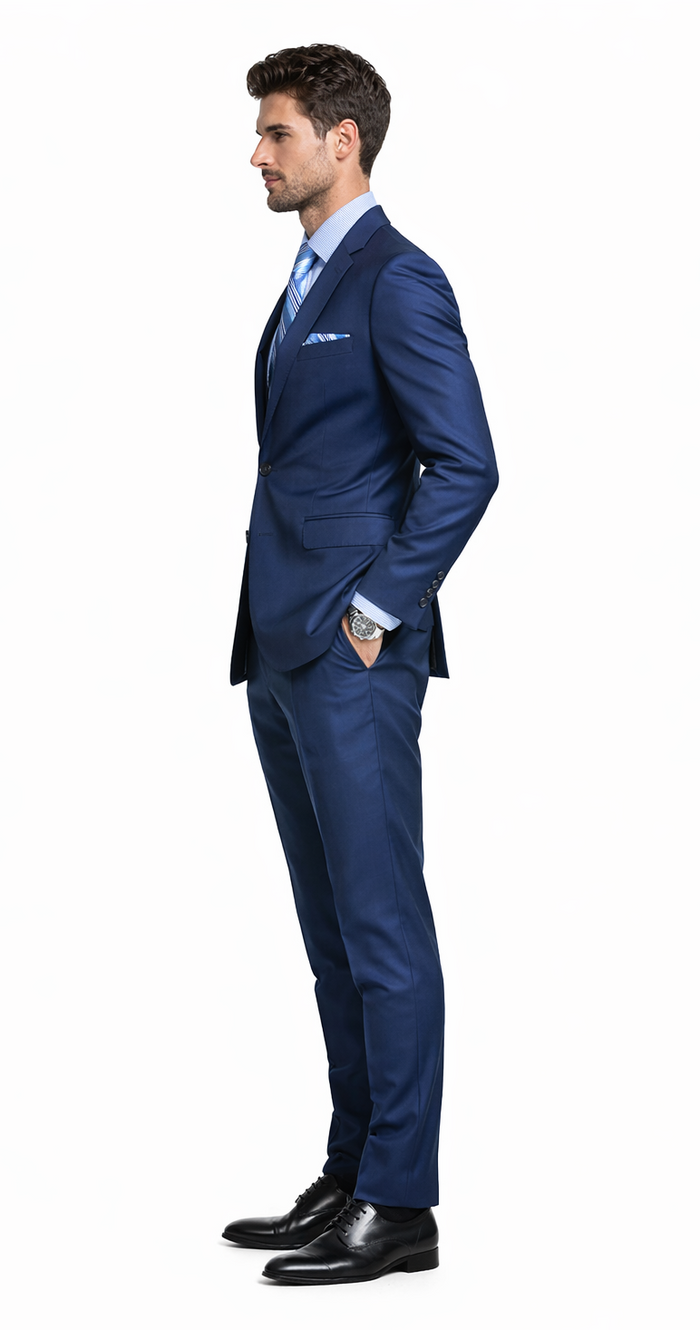 Bertolini Wool & Silk 2Pc French Blue Suit - Image 3