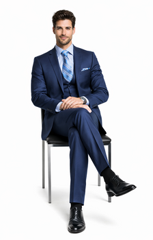 Bertolini Wool & Silk 2Pc French Blue Suit - Image 4
