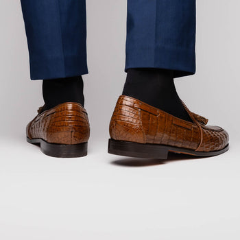 Marco Di Milano Bianchi Bay Apache Caiman Crocodile Tassel Loafers - Image 5