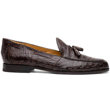 Marco Di Milano Bianchi Brown Caiman Crocodile Tassel Loafers