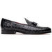 Marco Di Milano Bianchi Black Caiman Crocodile Tassel Loafers