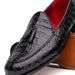Marco Di Milano Bianchi Black Caiman Crocodile Tassel Loafers