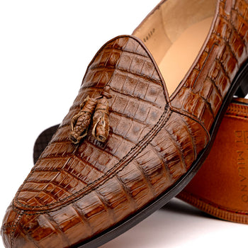 Marco Di Milano Bianchi Bay Apache Caiman Crocodile Tassel Loafers - Image 3