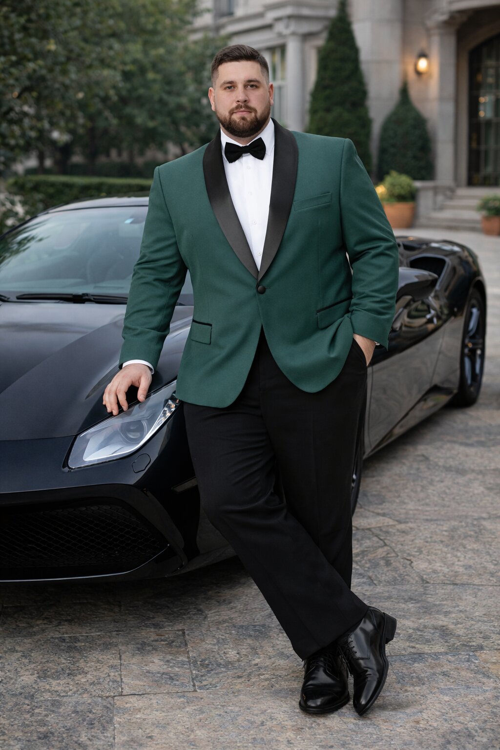 Mens Big and Tall Blazer - Green Plus Size Tuxedo Jacket - Image 7