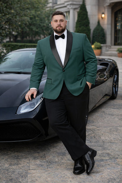 Mens Big and Tall Blazer - Green Plus Size Tuxedo Jacket - Image 7