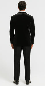 Big and Tall Velvet Blazer in Color Black  - Sportcoat  Rhinestone-Embedded  Stacy Adams $179