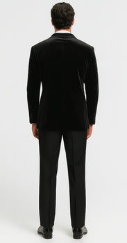 Big and Tall Velvet Blazer in Color Black  - Sportcoat  Rhinestone sequin-Embedded  Stacy Adams $179 - Image 2
