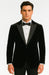 Big and Tall Velvet Blazer in Color Black  - Sportcoat  Rhinestone-Embedded  Stacy Adams $179