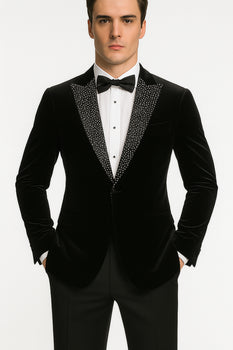 Big and Tall Velvet Blazer in Color Black  - Sportcoat  Rhinestone sequin-Embedded  Stacy Adams $179 - Image 7