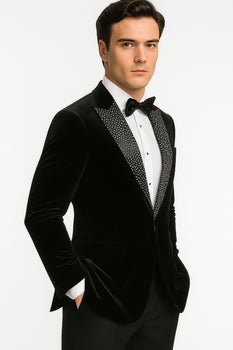 Big and Tall Velvet Blazer in Color Black  - Sportcoat  Rhinestone sequin-Embedded  Stacy Adams $179 - Image 8
