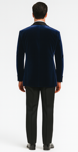 Big and Tall Velvet Blazer in Color Blue  - Sportcoat  Rhinestone-Embedded  Stacy Adams $179