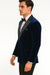 Big and Tall Velvet Blazer in Color Blue  - Sportcoat  Rhinestone-Embedded  Stacy Adams $179