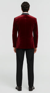 Big and Tall Velvet Blazer in Color Red  - Sportcoat  Rhinestone-Embedded  Stacy Adams $179