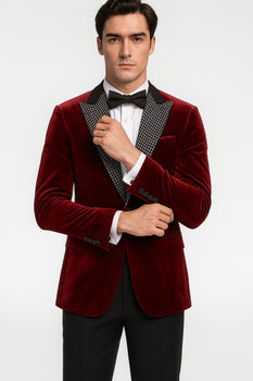 Big and Tall Velvet Blazer in Color Red  - Sportcoat  Rhinestone sequin -Embedded  Stacy Adams $179 - Image 7