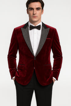 Big and Tall Velvet Blazer in Color Red  - Sportcoat  Rhinestone sequin -Embedded  Stacy Adams $179 - Image 8