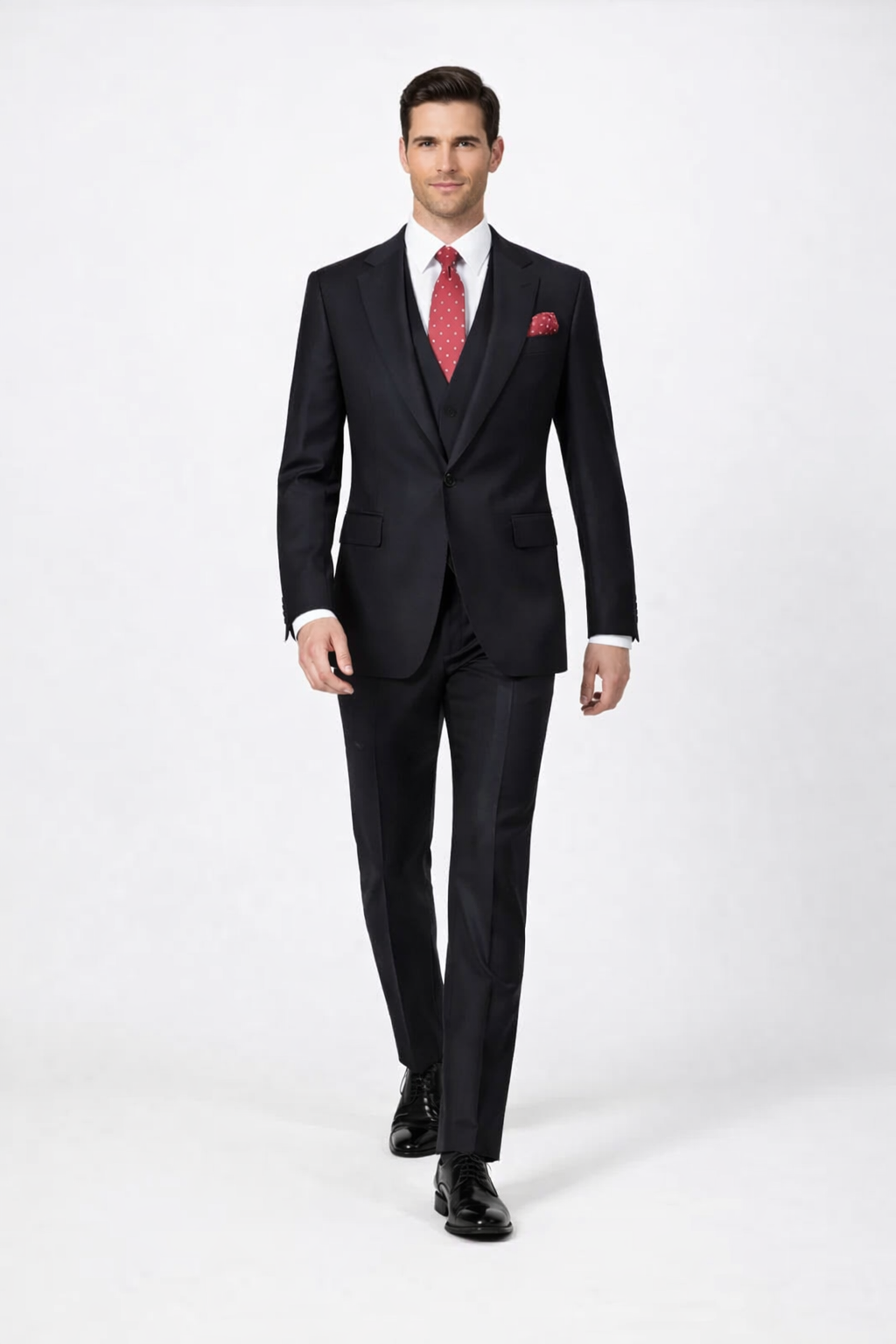 Big Lapel - Wide Lapel - Tom Ford Style Suit - Ticket Pocket - Black - Image 5