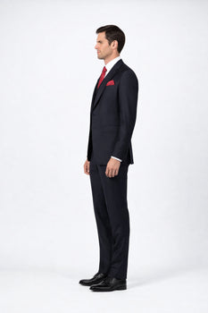 Big Lapel - Wide Lapel - Tom Ford Style Suit - Ticket Pocket - Black - Image 3