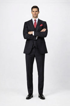 Big Lapel - Wide Lapel - Tom Ford Style Suit - Ticket Pocket - Black - Image 4