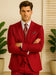 Big Lapel - Wide Lapel - Tom Ford Style Suit - Ticket Pocket - Red