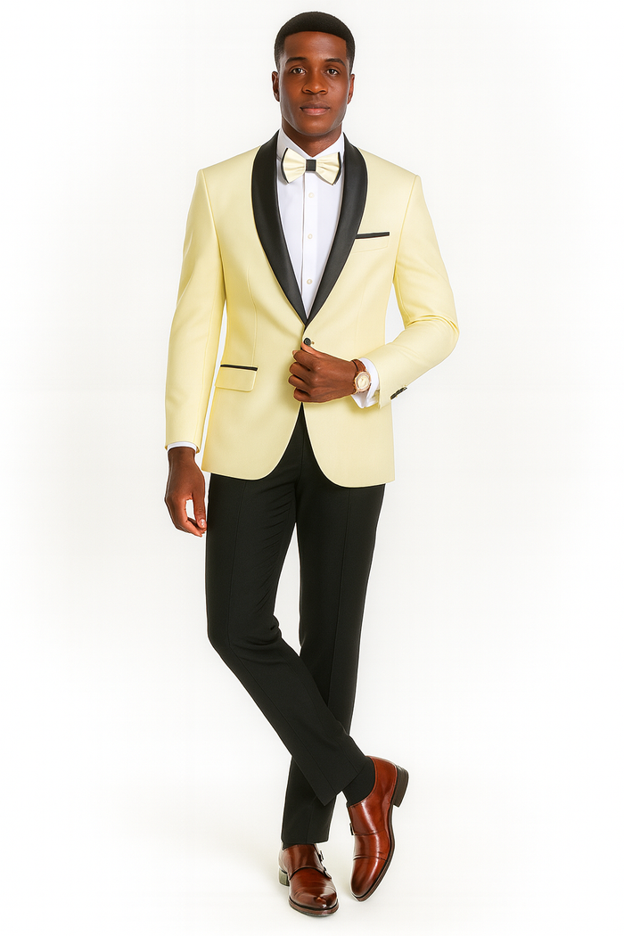 Big And Tall Suit For Men - Jacket + Pants + Bowtie + Pants - Ivory Suit - Image 9
