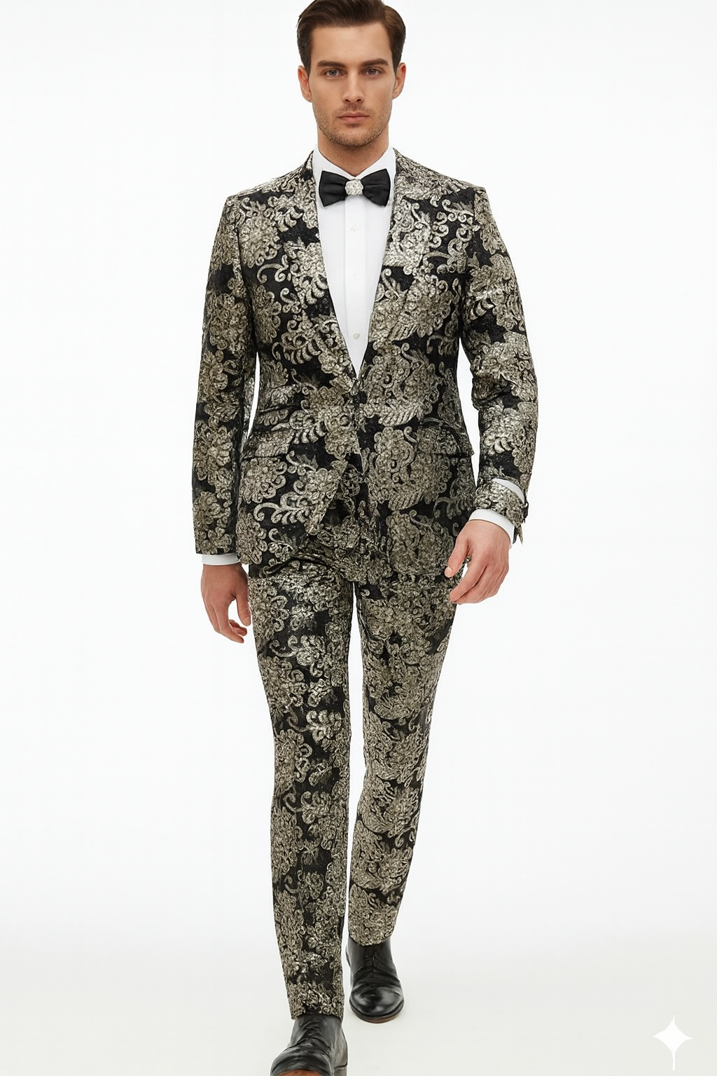 Black and Gold and Silver Sequin Suit - Shiny Prom Tuxedo Slim Fit Suit Black ~ Gold ~ Silver / 56 Regular Black and Gold and Silver Sequin Suit - Shiny Prom Tuxedo Slim Fit Suit Black ~ Gold ~ Silver / 56 Regular