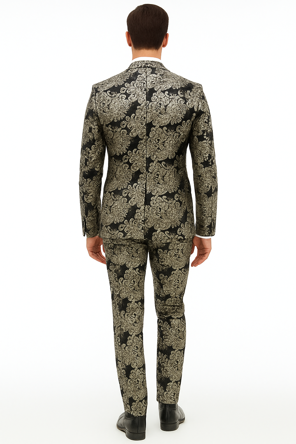 Black and Gold and Silver Sequin Suit - Shiny Prom Tuxedo Slim Fit Suit - Image 3
