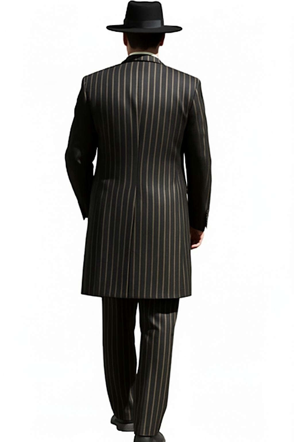 Black and Gold Stripe Suits - Vested Suit - Image 2