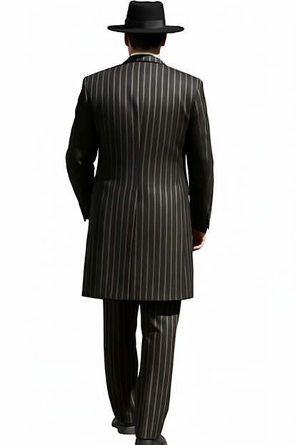 Black and Gold Stripe Suits - Vested Suit - Image 2