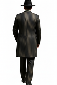 Black and Gold Stripe Suits - Vested Suit