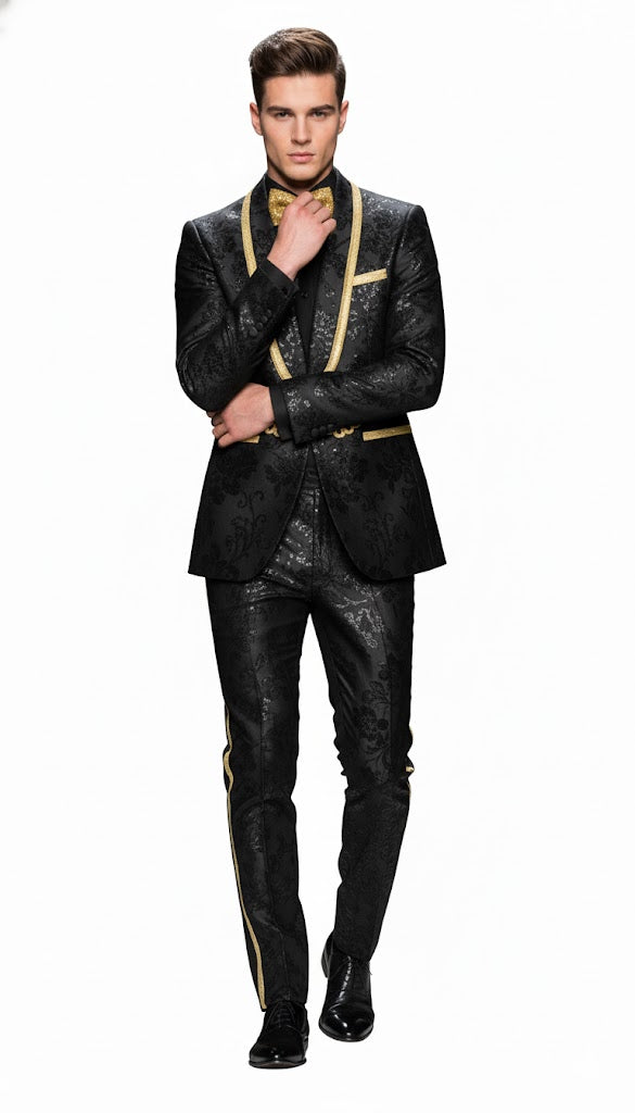 Black and Gold Suit - Paisley Suit - Image 4