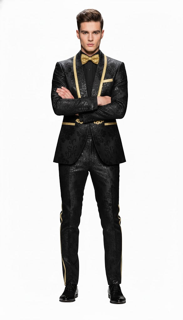 Black and Gold Suit - Paisley Suit - Image 5