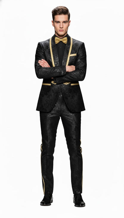 Black and Gold Suit - Paisley Suit - Image 5