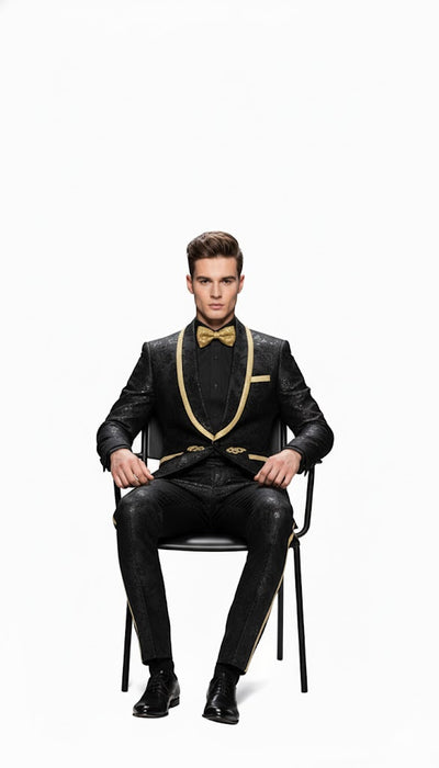 Black and Gold Suit - Paisley Suit