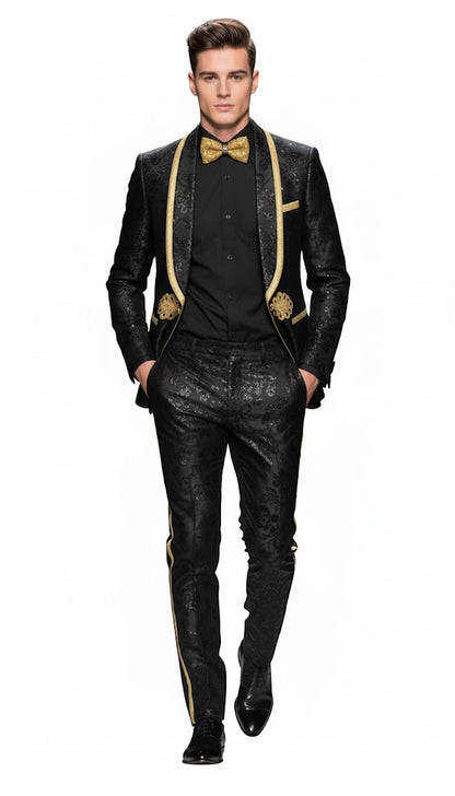 Black and Gold Suit - Paisley Suit - Image 3