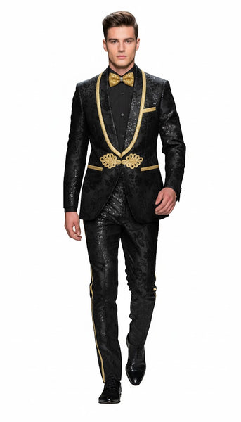 Black and Gold Suit  MensUSA