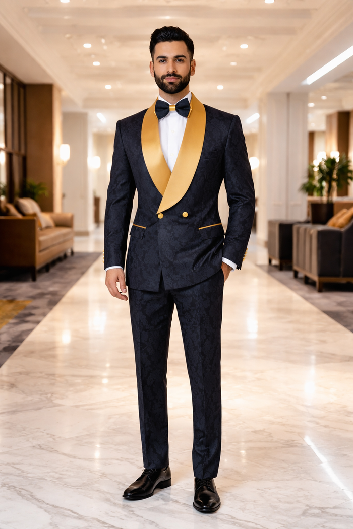 Black And Gold Tuxedo - Gold Suit - Gold Tuxedo - Image 4