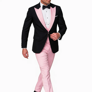 Black And Pink Suit - Tuxedo